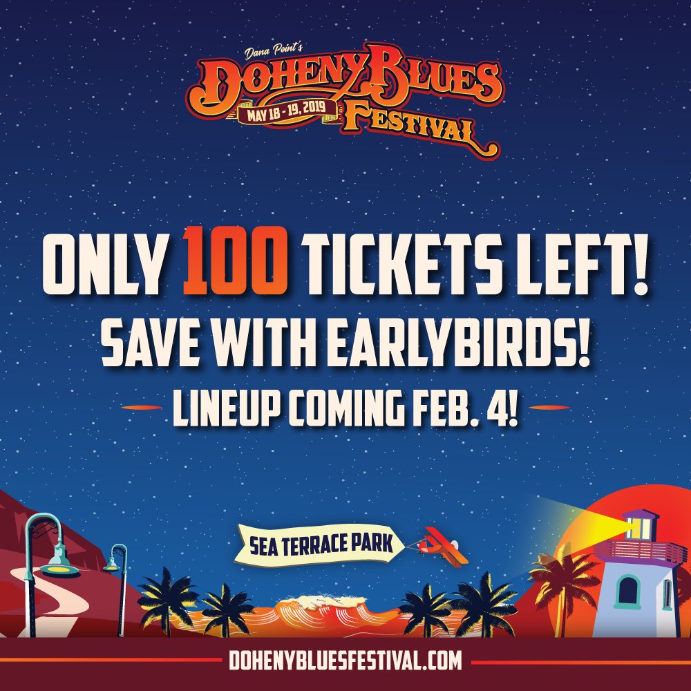 WOW! Thanks to all of our <a href="/DohenyBlues/">DohenyBlues Festival</a> fans for the overwhelming support! Here's your last chance to save with Earlybird tickets before the lineup drops on Monday, February 4! bit.ly/2pkDR2q 🤘 #dohenybluesfestival #lineup2019 #seaterracepark