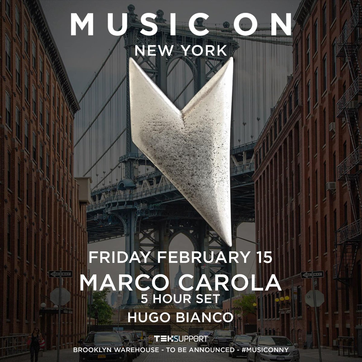 This will be an epic Valentines weekend! 🖤
Thrilled to be opening for <a href="/marcocarola/">marco carola</a> in New York on Feb 15! #MusicOnNY #Brooklyn #Valentines <a href="/Teksupportnyc/">Teksupport</a> <a href="/MusicOnOfficial/">Music On</a>