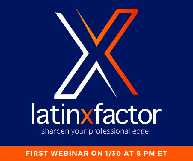 SHPE's tweet photo. The latinXfactor has arrived! Two years ago, we promised to expand yearlong programs at SHPE. On Wednesday night, we continue to deliver on that promise as we formally announce latinXfactor and host the first live webinar at 8pm ET/5pm PT. Register here: https://t.co/nywCiFhaOT https://t.co/xzmbkgXfho