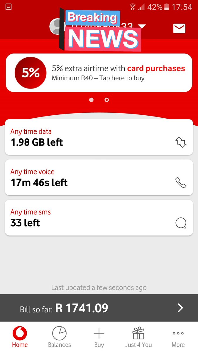 So <a href="/Vodacom/">Vodacom</a> sitting at home   and have dat left but R500 data charge added today. And another R200 whilst on Wifi. #vodascam #vodacom