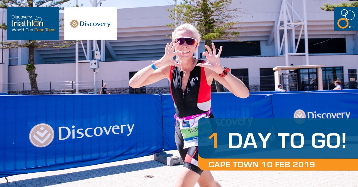 Triathlon_CT's tweet photo. Racy Day is a day away! Are you ready to #SWIMCYCLERUN or #RUNCYCLERUN your way to the @Discovery_SA Triathlon World Cup Cape Town Blue Carpet tomorrow? https://t.co/KuRuD1og65