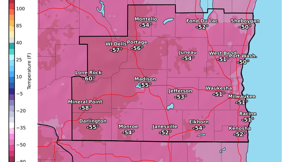 WiStateJournal's tweet photo. Historic stretch of cold weather just beginning for southern Wisconsin. See how bad it will be and how long it will last https://t.co/E8y5GrmgO7 https://t.co/lHpbeOOE9T
