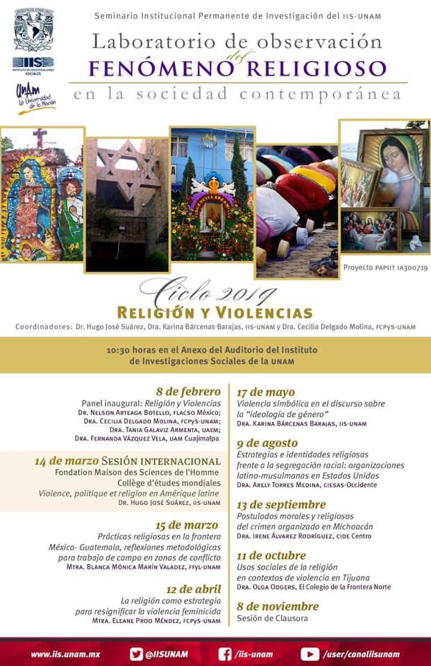 LOFRSC_IISUNAM's tweet photo. 📆 Para la agenda
📍¡Los esperamos en el IIS-UNAM!
Nuestros calendarios para el #LOFRSC2019
- #Viernes del Ciclo 2019: Religión y Violencias
- #Miércoles de Novedades Editoriales en la Socioantropología de la Religión https://t.co/B0B3ed2ymF