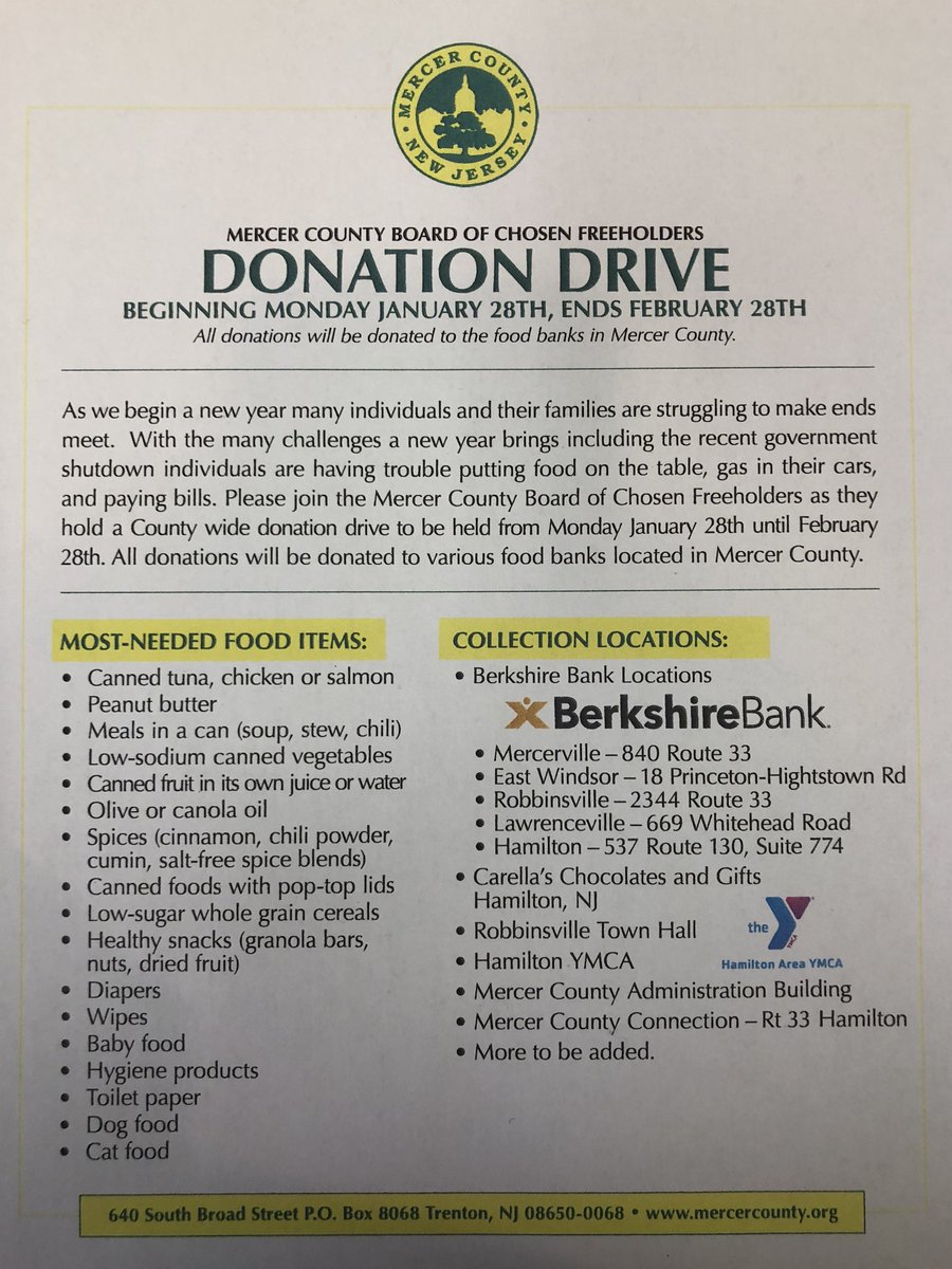 CCGChocolates's tweet image. Food Drive at Carella's Chocolates.  Join us in Helping our Neighbors. Sponsored by the Mercer County Board of Chosen Freeholders.