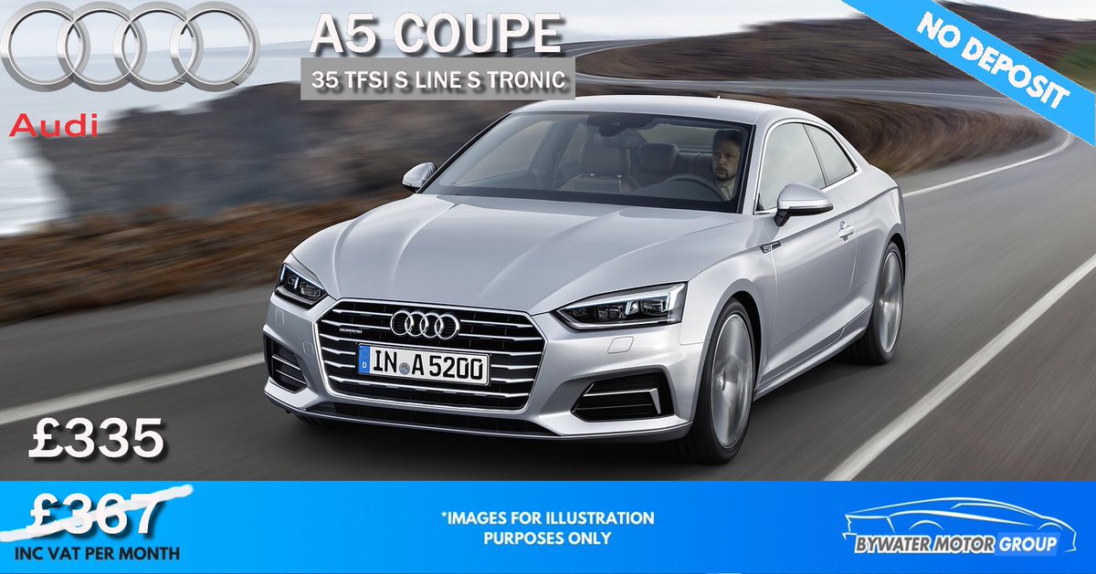 HUGE SAVING ON THE A5 S LINE COUPE AUTO.
Brand new, no deposit , 36 months, £335!!
#TuesdayMotivation #TuesdayThoughts #Audi #bywater #a5coupe