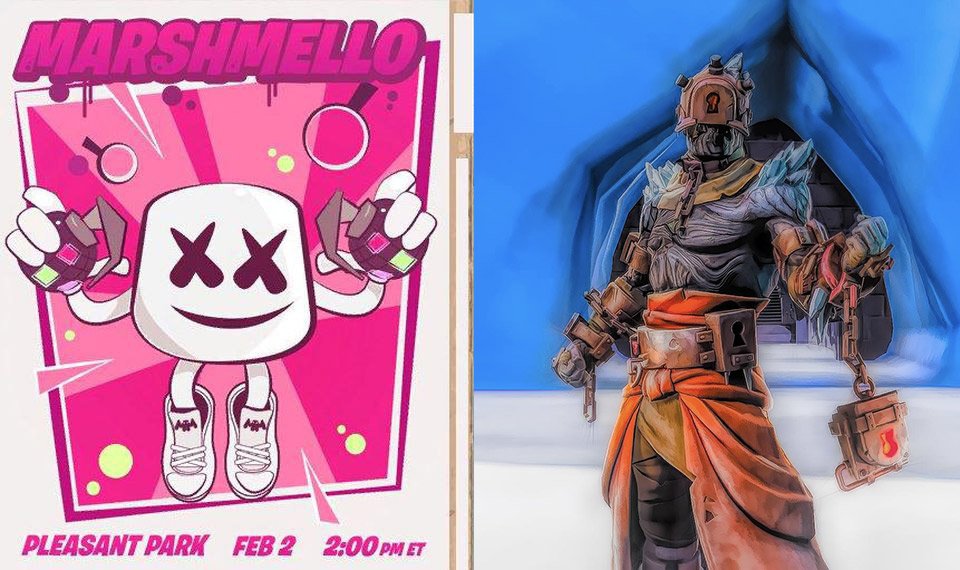 techeblog's tweet photo. #Fortnite leaks confirm an in-game Marshmello concert and new #Snowfall skin. https://t.co/mGeAUfo3QT #fortnitenvidia #fortniteleaks #snowfallskin https://t.co/IfaSAUHSCq