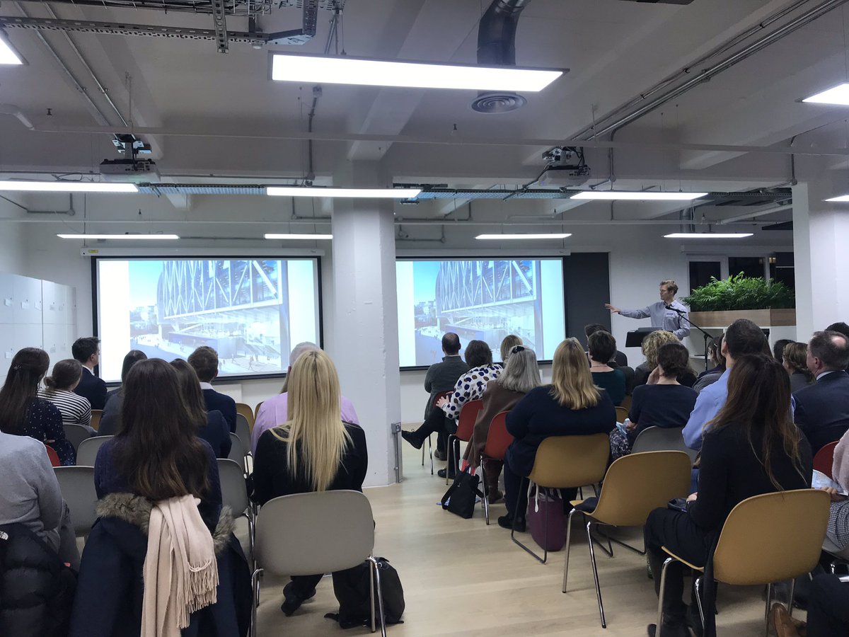 transportwm's tweet photo. Fascinating to hear Nick Cole #RobertBirdGroup talks about the truly collaborative approach across the whole design and construction team on the 21 Moorfields @LandsecGroup development #innovation #collaboration #teamwork #womenintransport https://t.co/CxsuXrFpD5