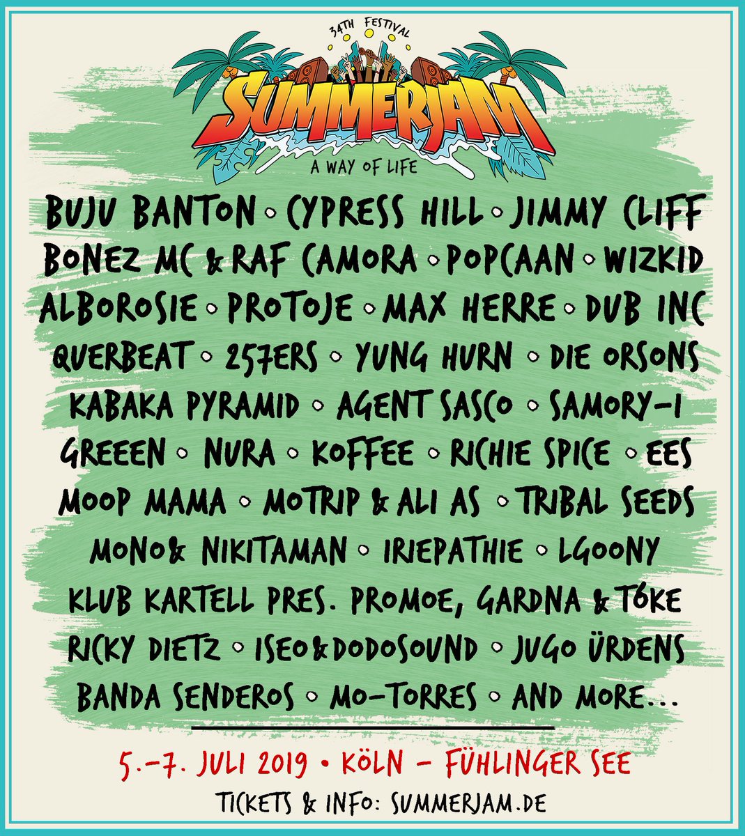 bagga_chat's tweet photo. #SummerCall ⚠️ @summerjam artists confirmations
@BujuOfficial @PopcaanMusic @wizkidayo @jimmycliff @cypresshill @BonezMc187ers @Alborosie @Protoje @AgentSasco @Kabakapyramid @originalkoffee @Samoryi & more
Tickets: https://t.co/8GNCSbSUvt
#summerjam2019 #AWayOfLife https://t.co/TCG1puqDBV