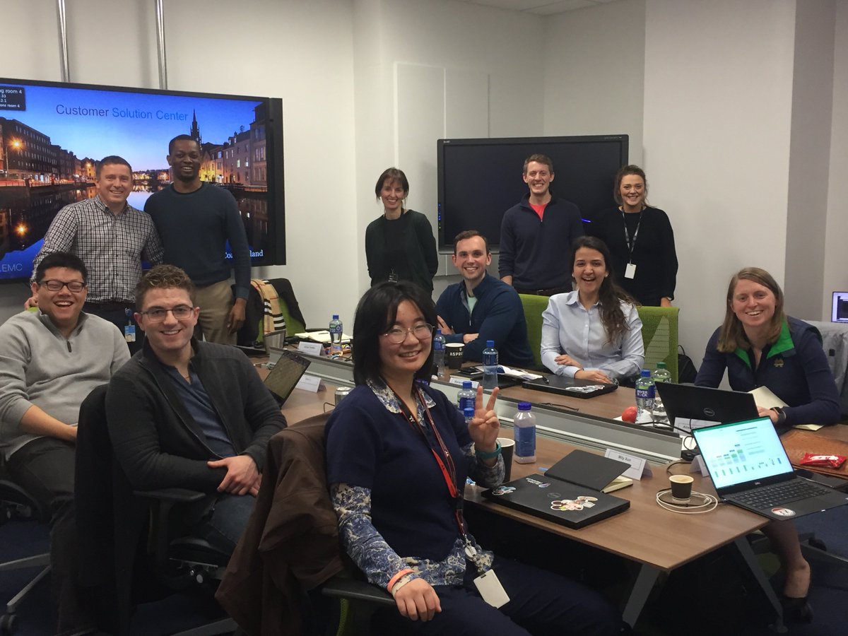 LAUNCH group still smiling at the end of Day 2 of visit to the Cork Customer Solution Center (CSC). Thanks to <a href="/VDIallStar/">Paul Wynne</a>, Denise and <a href="/OrlaStanton/">Orla Stanton</a> for sessions today. Roll on tomorrow for HCI with @HCIdiver and <a href="/TadhgConcannon/">Tadhg Concannon</a>.  @DellEMCSolCtrs @des0s <a href="/aquigney/">anthony quigney</a> <a href="/carirw/">Carol Irwin</a>
