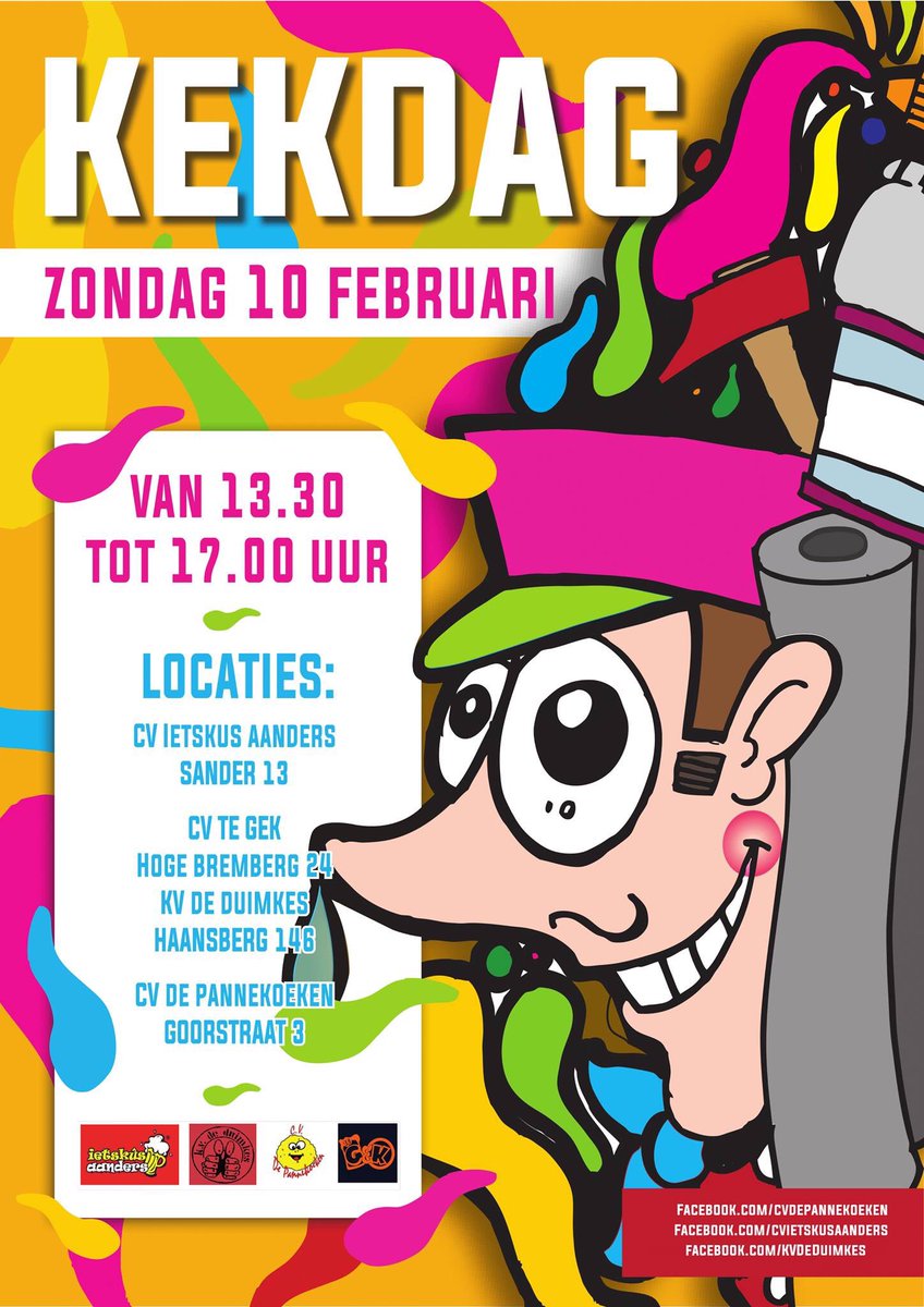 SCOEttenLeur's tweet photo. Zondag 10 februari is ‘t weer Kekdag in Etten-Leur! #carnaval2019 https://t.co/S8ExD1Xo3H