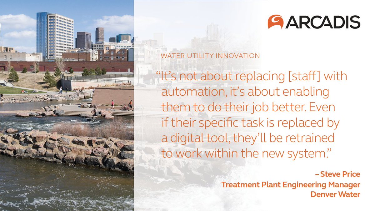 Arcadis_NA's tweet photo. #DigitalTransformation should empower your workforce, not replace it. Discover how @DenverWater uses #data sharing to create more agile and proactive teams: https://t.co/52WweC1nUB #utilityinnovation #digitalwaterutility #datamanagement https://t.co/tEsdcaA10j