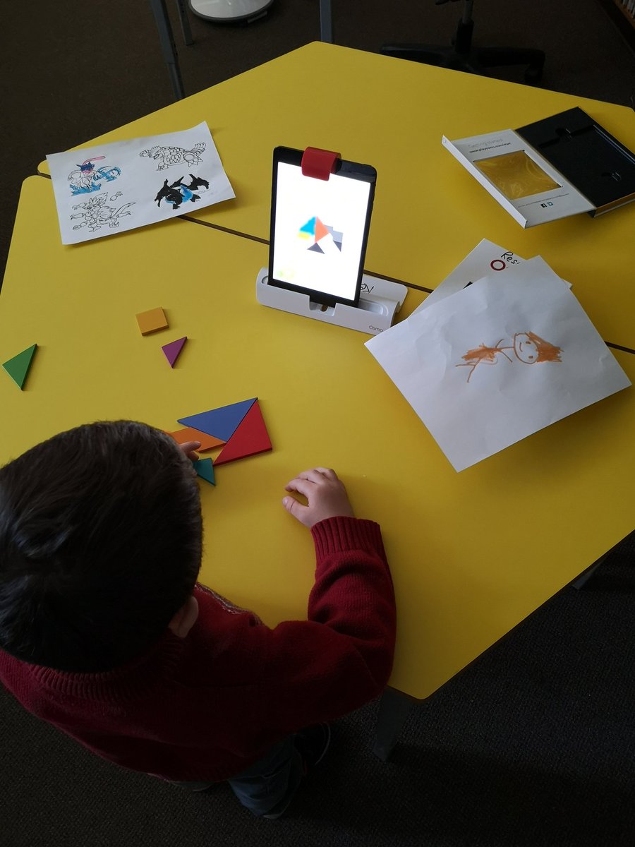 Mister_McLean's tweet photo. Getting some awesome learning done using Osmo coding kits and Osmo Tangrams! 😎 @OLPeaceOCSB #LeveragingDigital #ProgrammersAtWork https://t.co/CnyC5NAuI6