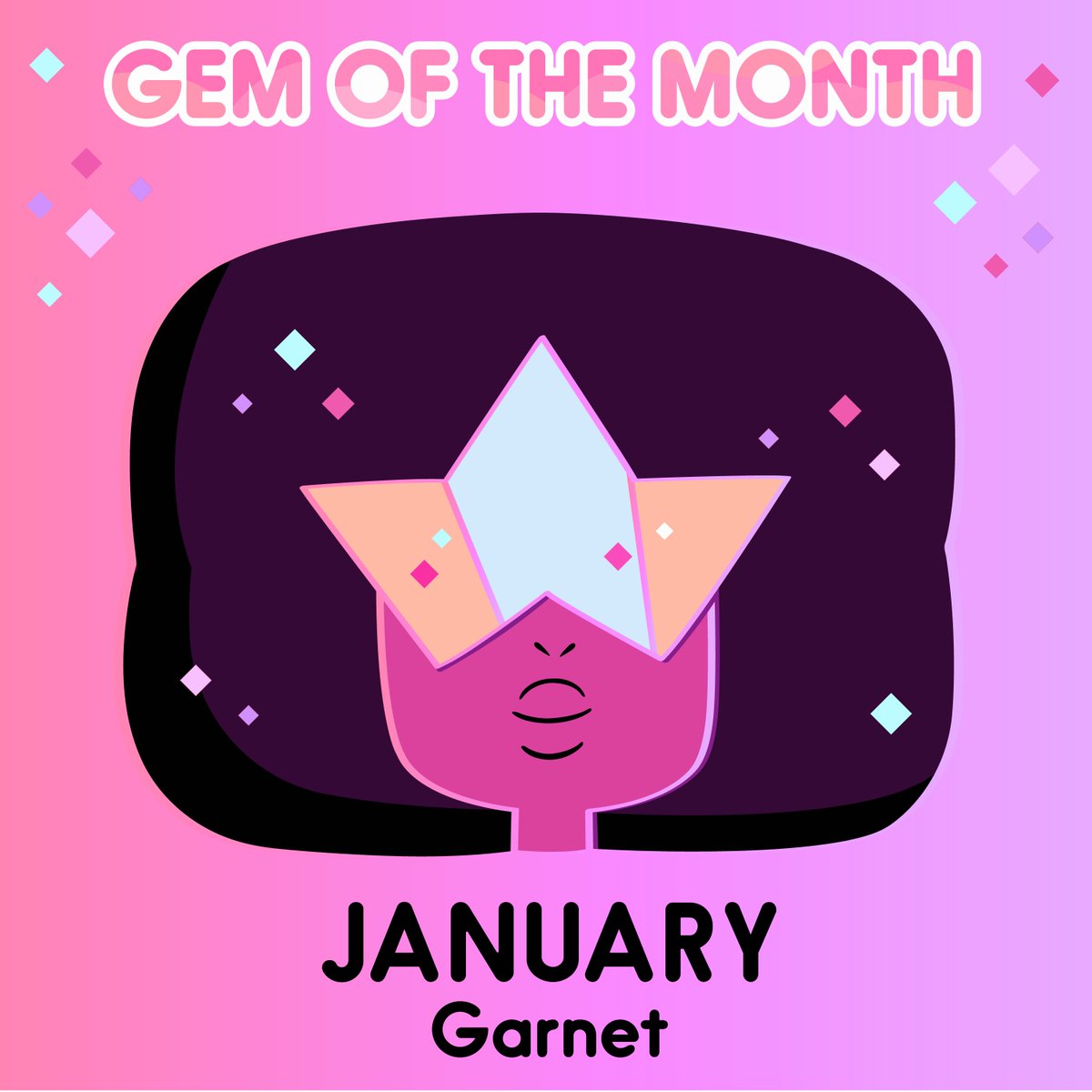 cartoonnetwork's tweet photo. Tag someone who has a January gemstone! ✨♦️Check back every month for a new #GemoftheMonth!

#StevenUniverse #Garnet https://t.co/l9KalvfoO6