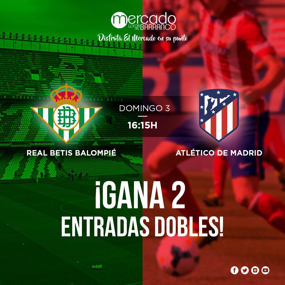 mldelbarranco's tweet photo. ¡SORTEO! ¿Quieres disfrutar del próximo partido del @RealBetis contra el @Atleti? ¡¡Llévate una de las 2 ENTRADAS DOBLES que sorteamos!! 📣 

1️⃣ ¡Síguenos!
2️⃣ ¡HAZ RT!
3⃣ ¡Déjanos un comentario con el amigo que te acompañará! 🎉

Tienes hasta EL MIÉRCOLES a las 13h. HILO. 👇 https://t.co/D4mRkGFs55