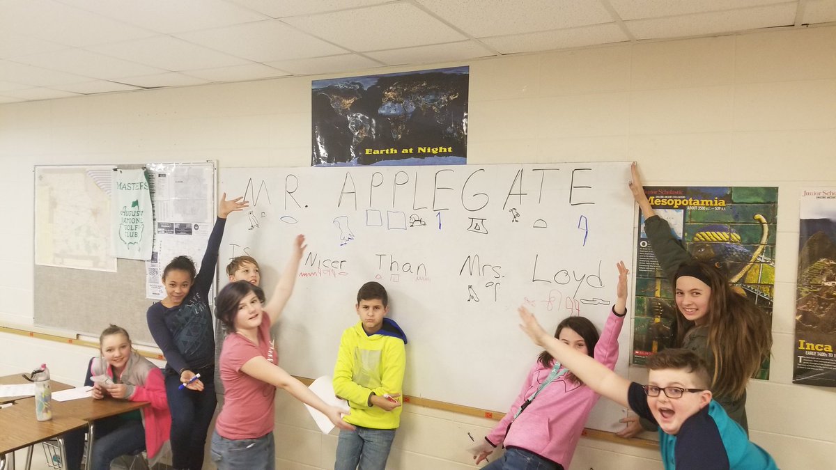History_CMS's tweet photo. My students practicing hieroglyphics. @CMSCardinals @ClintonMoCards https://t.co/6EHzRhYtAL