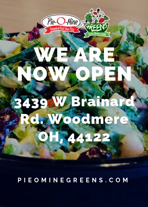 We are officially OPEN in Woodmere, Ohio! Come in and enjoy personal style, artisan pizza and freshly chopped salads. 

pieominegreens.com
