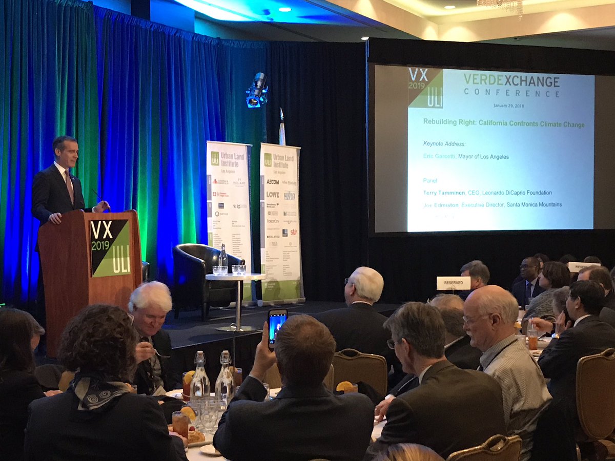 Great #coolstreets shoutout by @MayorOfLA at #VX2019. LA owes gratitude to @jparfrey @ClimateResolve for leadership on #coolstreets & #coolroofs.