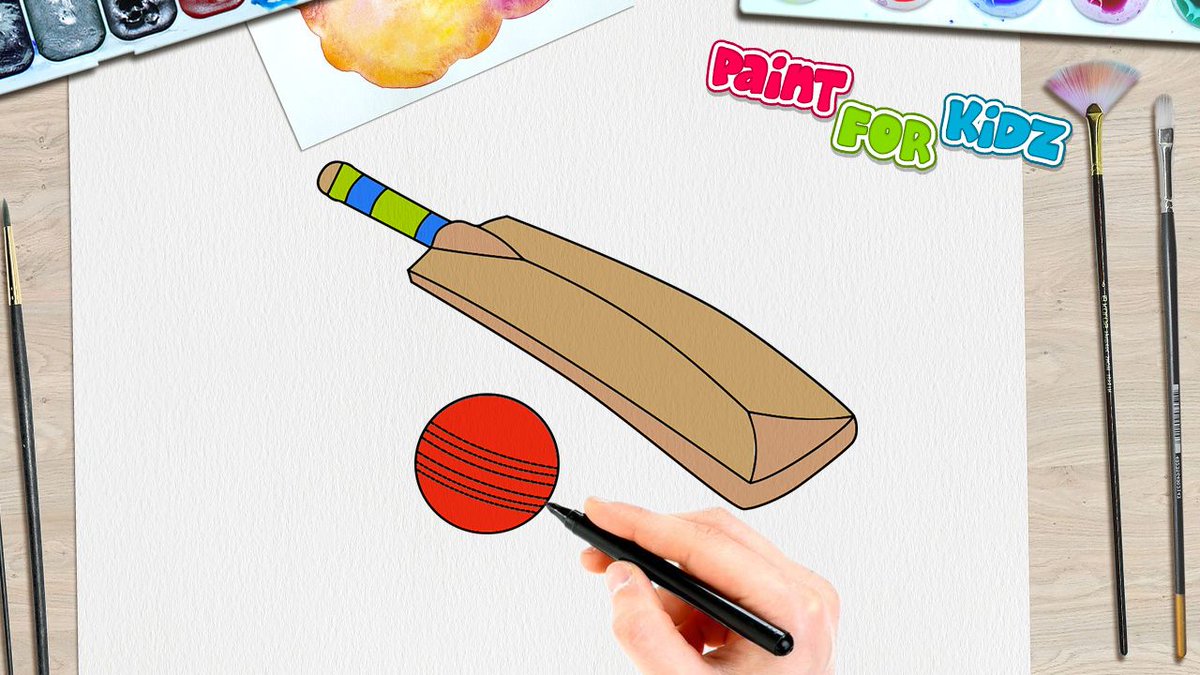 How To Draw A Cricket Bat Step By Step