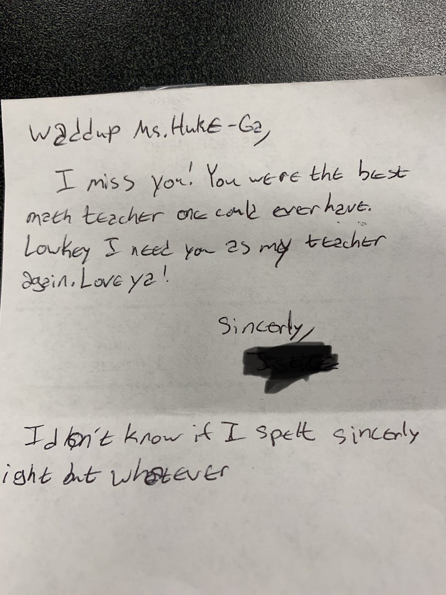msHukeGaa_SHMS's tweet photo. ❤️💗When a former student leaves me a note.❤️💗@HMC1MeYouUs @HMFC_hmc1 https://t.co/jwVe3oeaAa