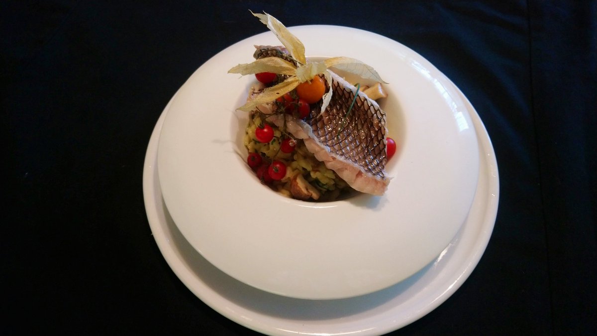 chef_edgardo's tweet photo. Hoy jugando un poco en casa.!! 😋
#Risotto al #Azafrán con #HongoPortobello sobre #PescadodeRoca #Vielagay a #BajaTemperatura con #TomatitosAraña y #Physalis productos de #MercadodelaTierra .!!! 😋😋
#ChefEdgardoAguilera #CocinadeAutor #Cocinero #Chef #ChefRegional https://t.co/a5ecwZtjQJ