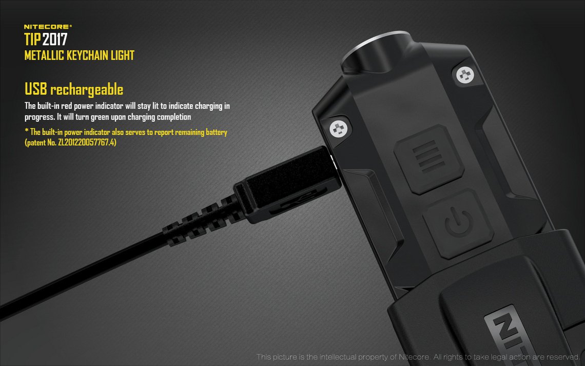 NitecoreStore's tweet photo. The NITECORE TIP 2017 features a built-in li-ion battery and micro-USB charging port to making powering this keychain flashlight a breeze. Get one here: https://t.co/rNXHWsRVBs #nitecore #keychainlight #ledlight #everydaycarry #edc #prepared https://t.co/hA69OpEJHP