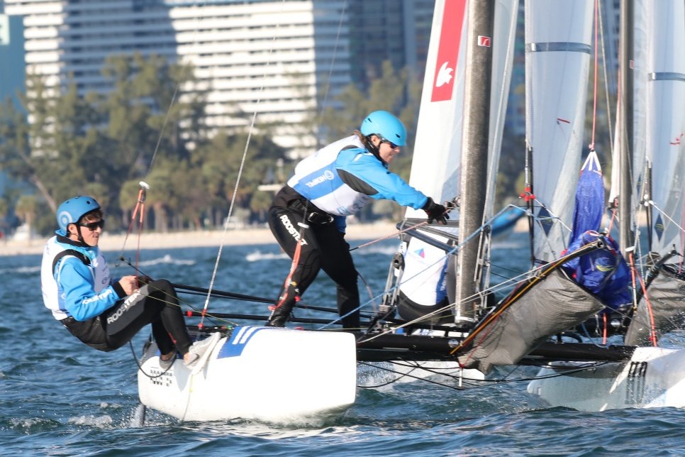 Arielle works hard at the weather mark!