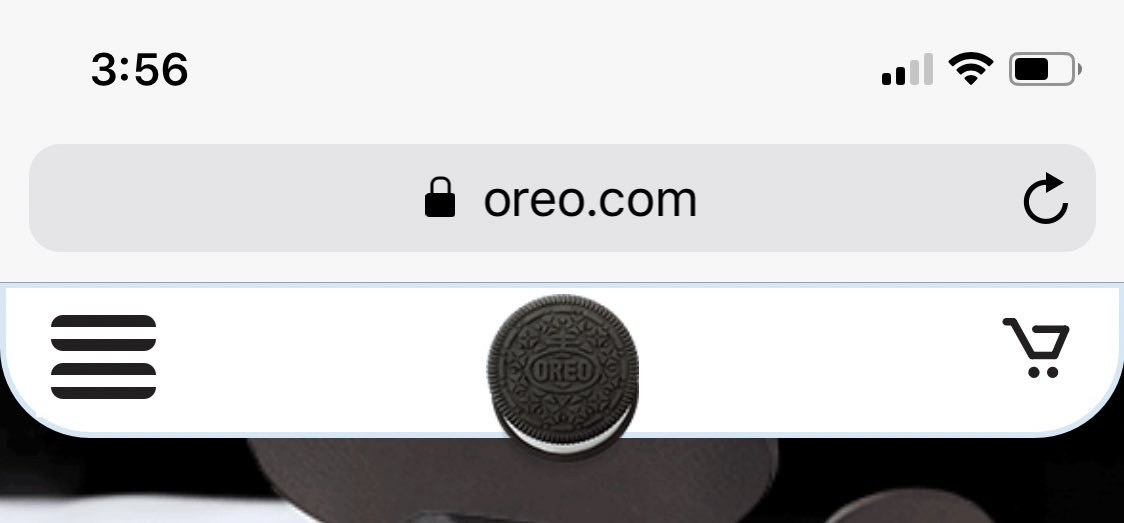 Very good menu icon on oreo dotcom