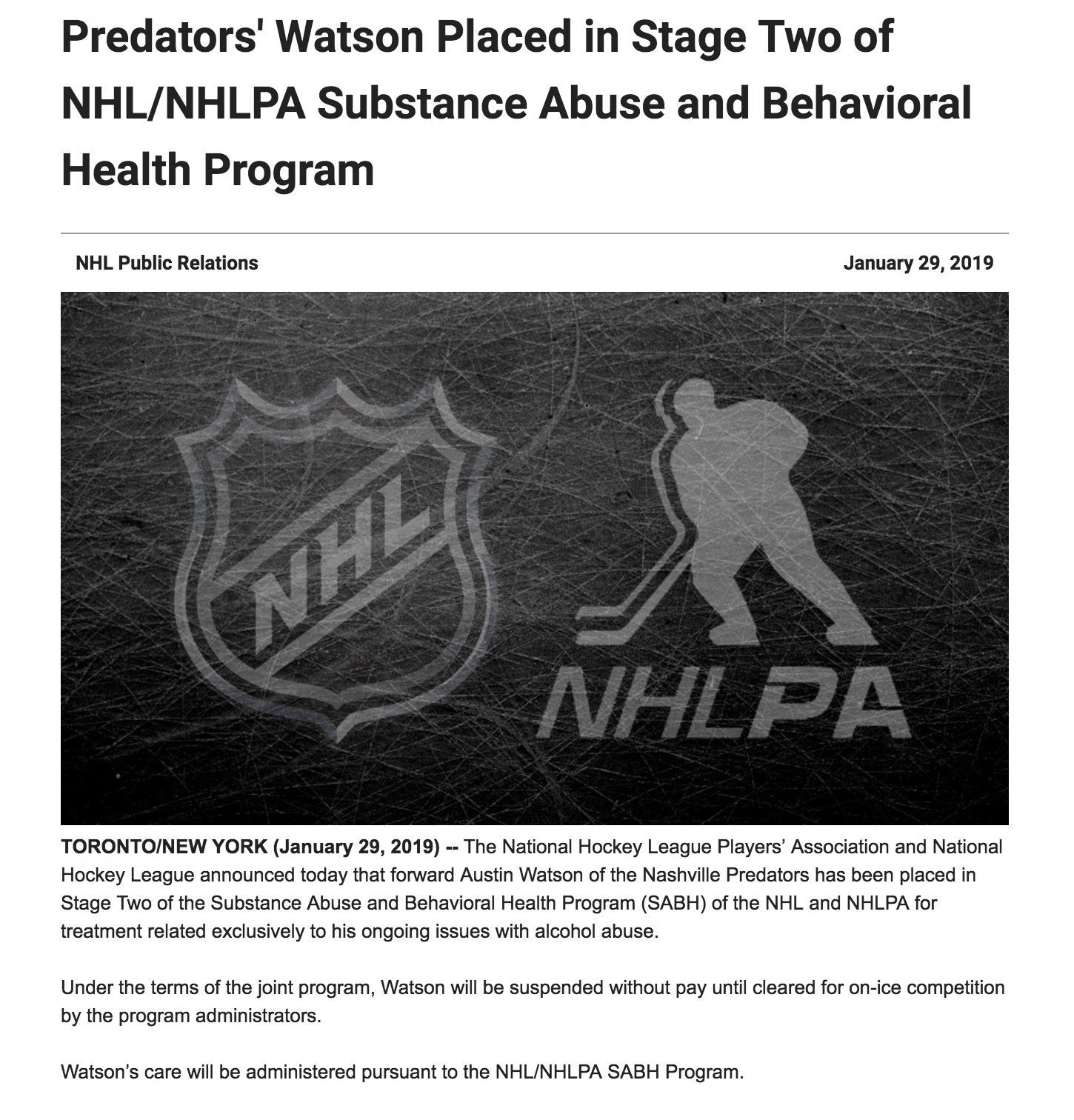 nhl substance abuse and behavioral health program