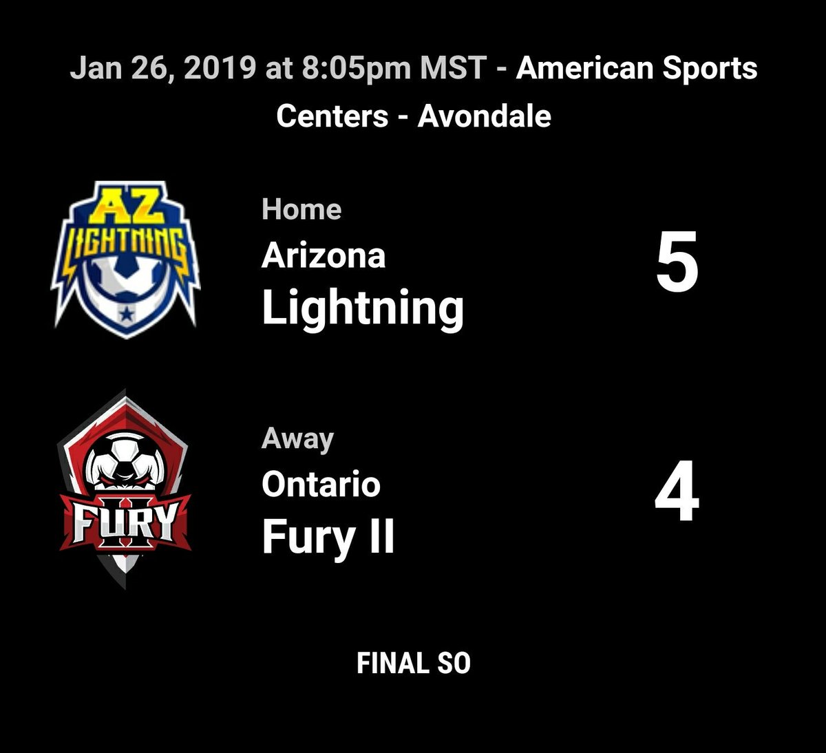 Saturdays final score and tough loss in shootouts...#GoFuryII #MASL2 #M2 #ArenaSoccer #InlandEmpire