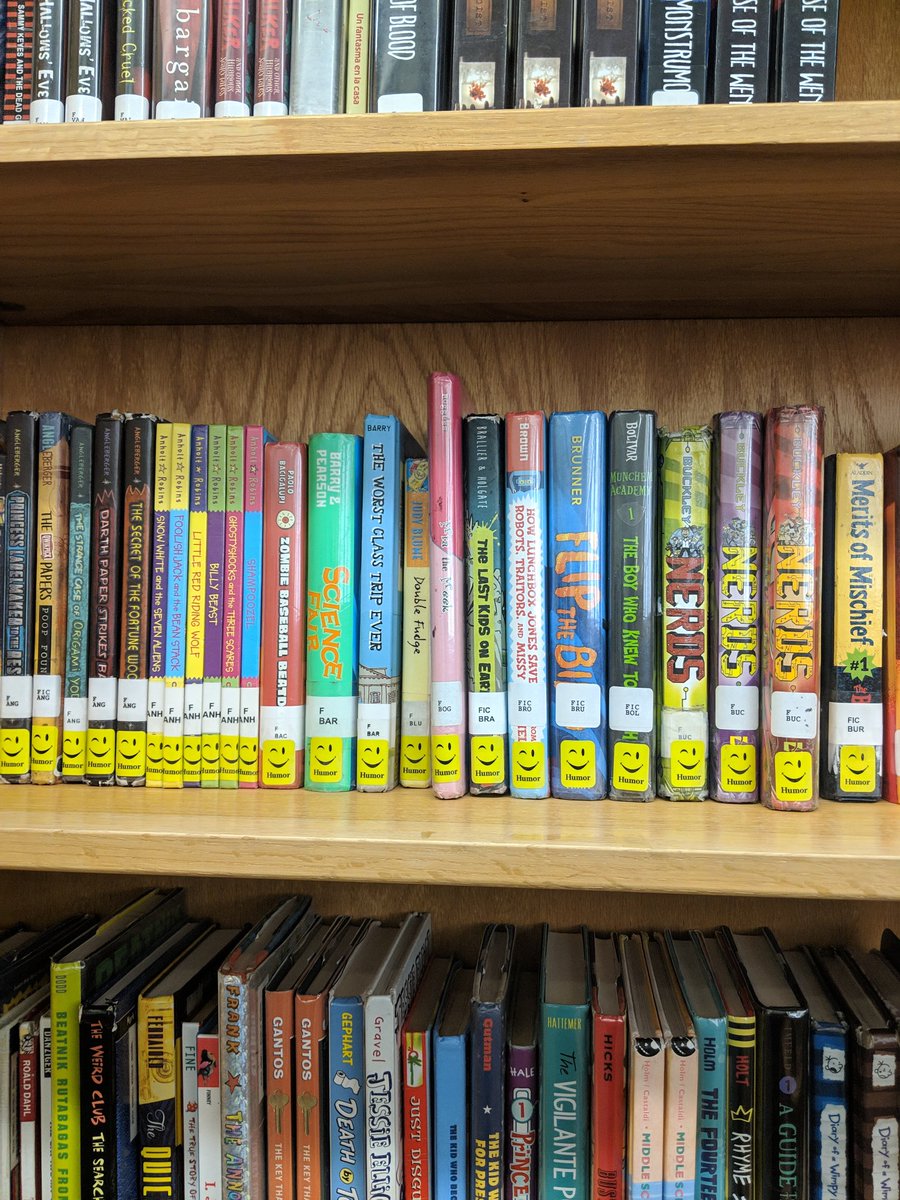 We did it!!!! The <a href="/DowellMS/">Dowell Middle School</a> library collection is now genre-fied!!! A huge thank you to Mrs. Potts and Melissa Matthews for all their help! Students love it! #dowellms #mckedtech