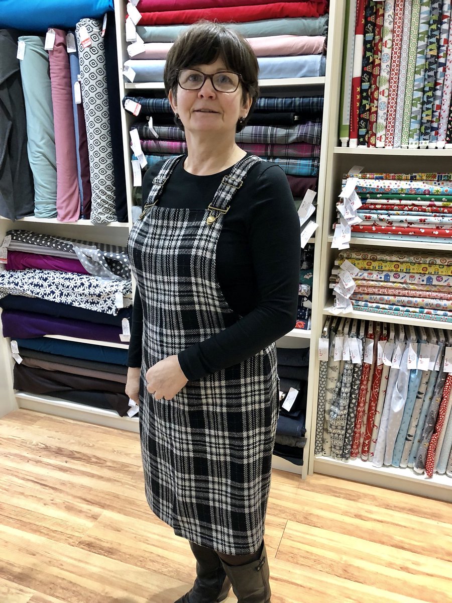 Gather_N_Sew's tweet photo. How lovely!! Another stunning @TillyButtons Cleo dungaree dress made by one of our lovely customers. She used one of our wool fabrics and we only have a little of this left. Gorgeous 😍 #gnsimadethis #fabricaddict #sewing #tillyandthebuttons #sewingcleo #memade #memadewardrobe https://t.co/N8JZc6K069