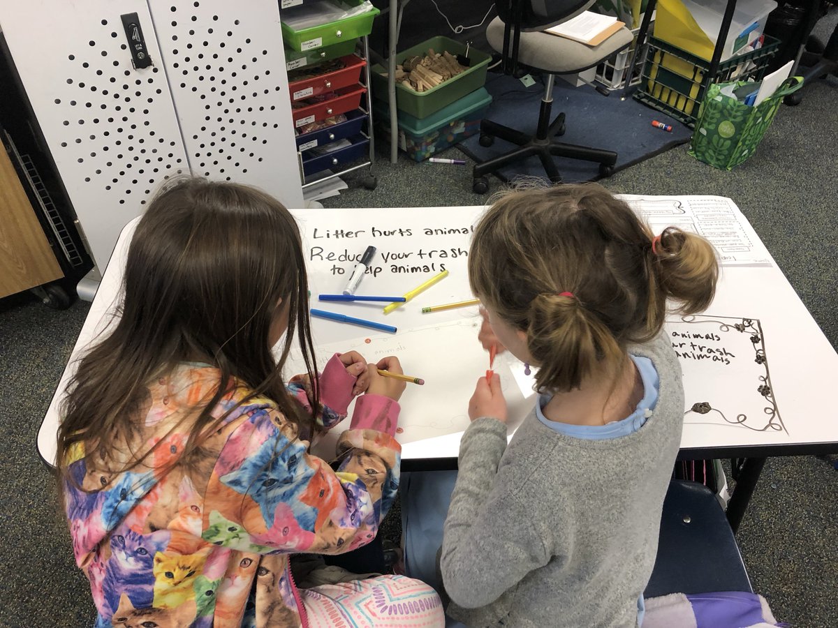 SaveOurShores's tweet photo. Emily, our Education Associate, taught 2nd grade students from Bradley Elementary this week. They created posters to tell others to #reduce their #trashproduction. Our programs team has been hard at work expanding our #educationalcurriculum to include grades k-12! https://t.co/7vbMdD2rBk