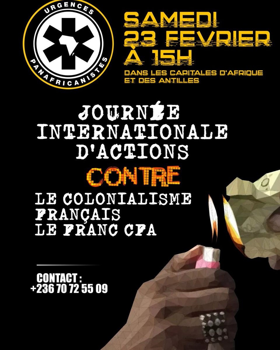 LE SAMEDI 23 FEVRIER: JOURNEE INTERNATIONALE D'ACTIONS CONTRE LE NEOCOLONIALISME FRANÇAIS ET LE FRANC CFA