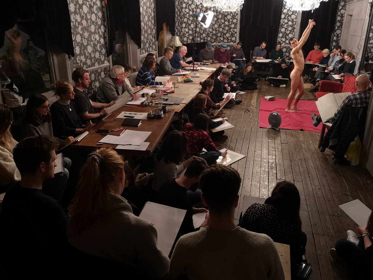 CLD_LifeDrawing's tweet photo. We had a CRAZY busy evening last week! Total #record of all time...43 #Artists!! 😲

🎉#THANKYOU SO MUCH!!🎉

We are back #TOMORROW for our #LONGPOSES session with wonderful Claudio 🌟
Will you join us again?? 😅😅 

🏠 @The_Cambria 
⌚ 7-9pm
💷 £10 (£6 Students)

#lifedrawing https://t.co/zOdp9416CY