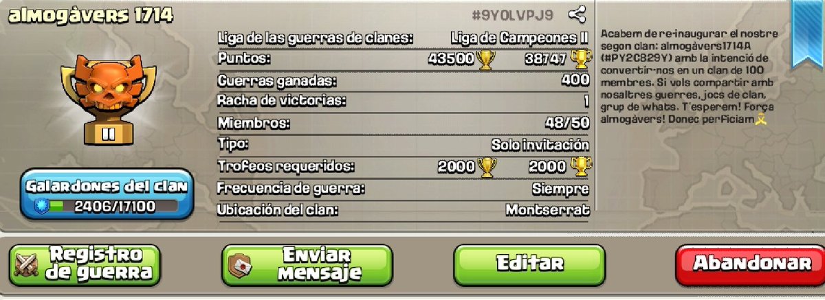 a1714coc's tweet photo. 400 victòries i seguim! #DonecPerficiam https://t.co/SaO1jUCpD9