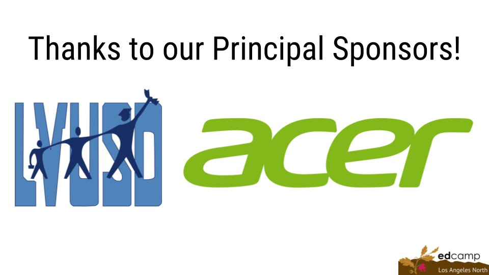 edcamplan's tweet photo. #EdcampLAN is Sat. 2/9 in Agoura Hills, CA @LinderoCanyonMS Register at https://t.co/gjMbim9RnE, RT & spread the word! Thank you to our sponsors @lvusd & @acer! @coffeenancy @mrbradfordtech @kklagola @edcampusa #lvusd @opusd https://t.co/vUHx8Im5XA