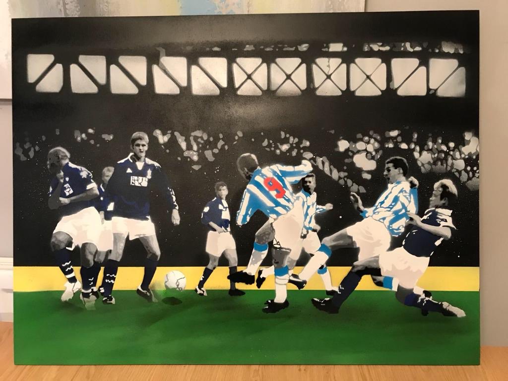 See this FB link for details of how to bid for this signed painting of Paul Wright scoring the winning goal at the 97 Scottish Cup Final. Comment on the FB post or DM to submit a bid. All donations to @DiabetesUK facebook.com/events/3548172…