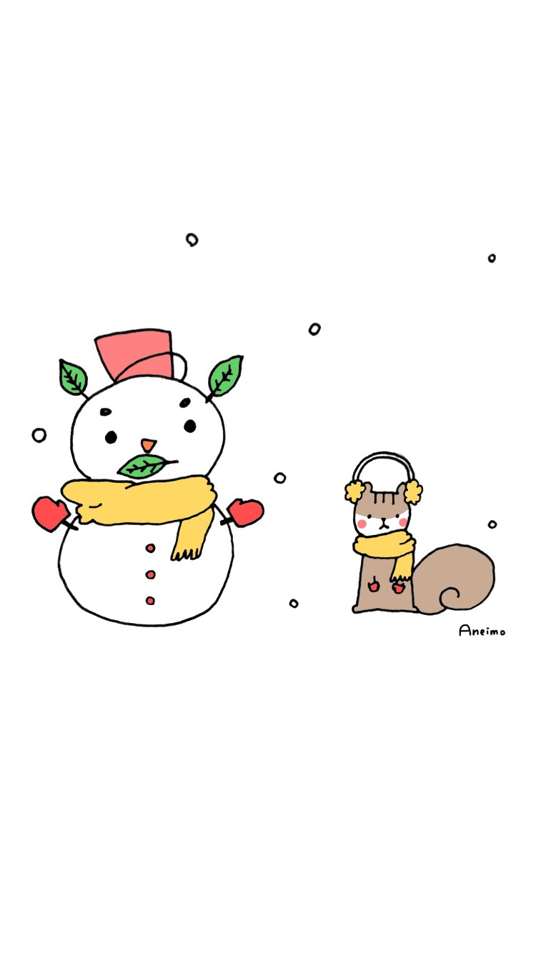 Aneimo おはようございます 毎日 寒いですねぇ 身体を冷やさないように暖かくしてお出かけして下さいね いってらっしゃい Aneimo ゆるっとりす りす イラスト 漫画 コミック Comic Illustration 癒し かわいい 冬 雪 雪だるま 1月
