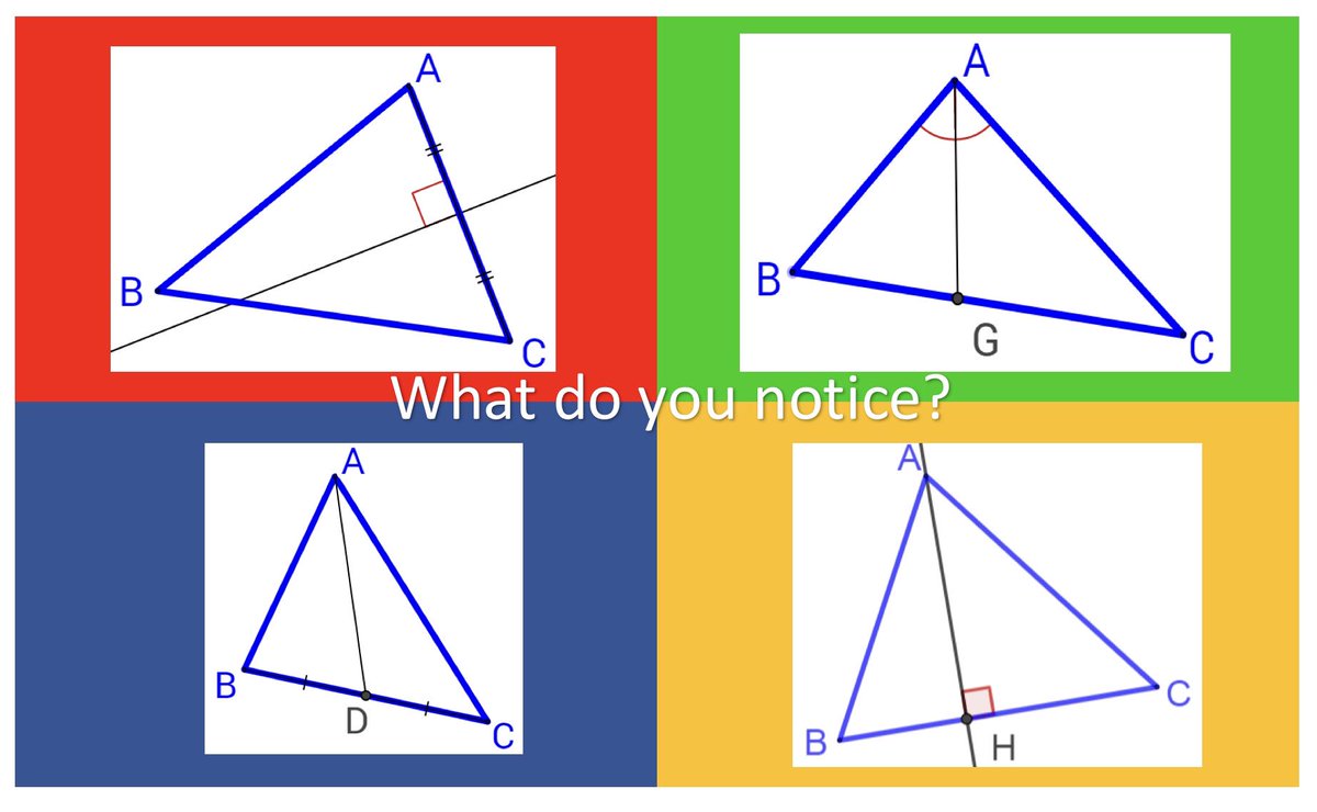 stacieb3's tweet photo. Had a perfect topic in Geometry for #standandtalks yesterday @saravdwerf. Good conversations and observations. Miss a detail like the hidden point in the red backed triangle and it does get noticed. Lots of vocabulary to master. #MTBoS https://t.co/frK6jzRwjD