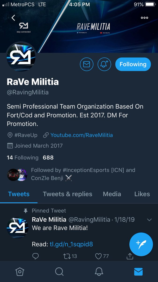 44687a's tweet photo. Follow @RavingMilitia another upcoming clan they’re going to make it to!! Help them https://t.co/PIOgnmqoGz