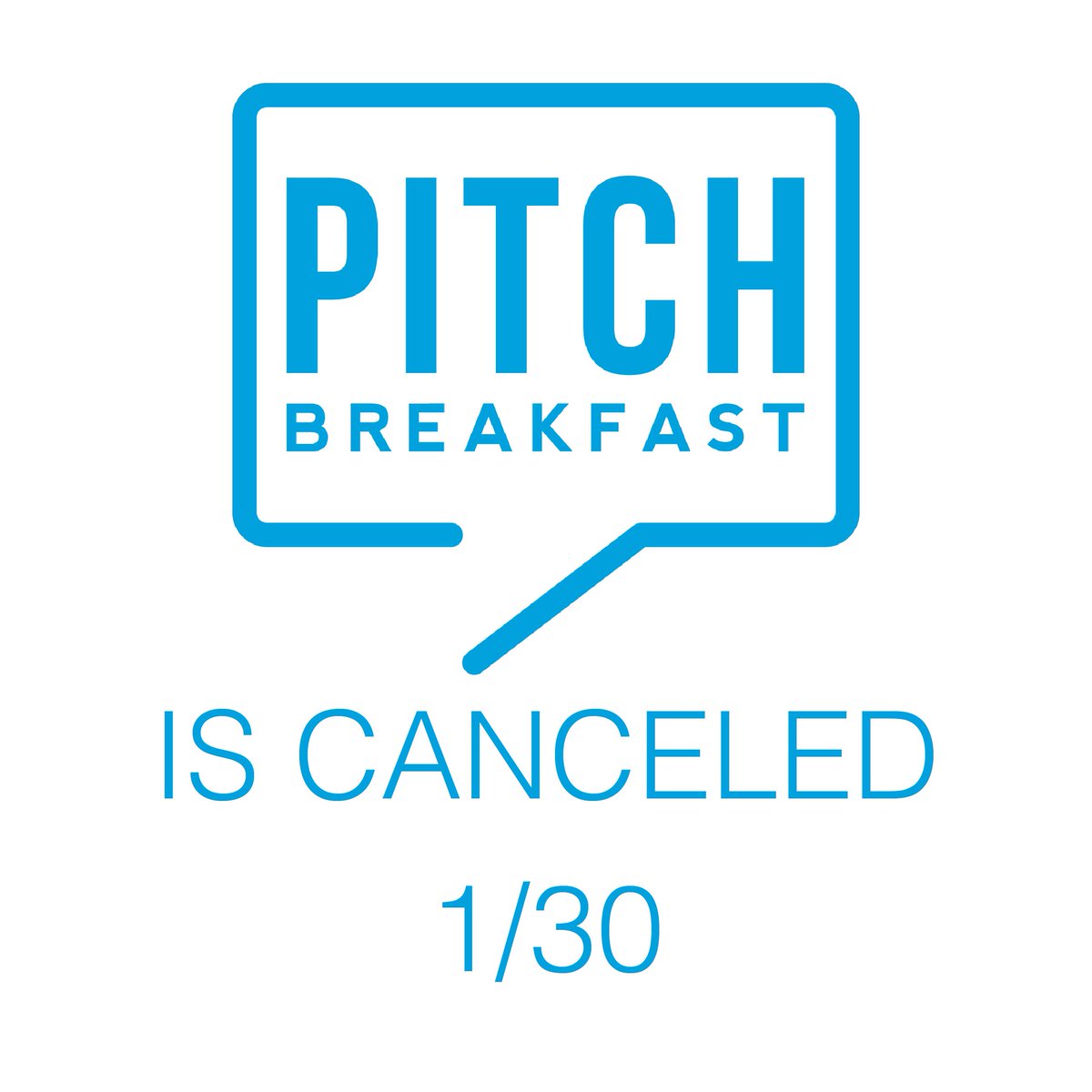 Bad news folks: <a href="/PitchBreakfast/">PitchBreakfast</a> tomorrow has been canceled due to weather. It will be rescheduled for another morning soon! We will return next week as scheduled with ONEPEOPLE presenting!