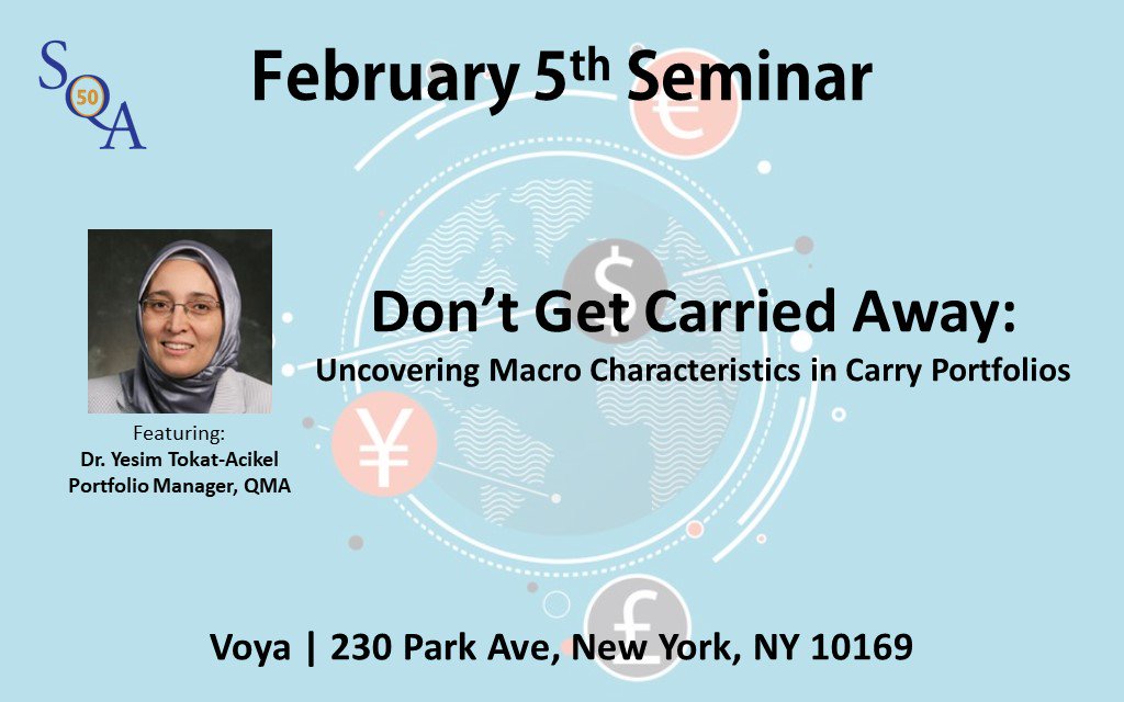 Only one week away! Join us on February 5th to uncover macro characteristics in Carry Portfolios. Visit sqa-us.org to register!