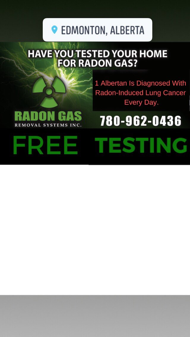 Each day, 1 Albertan is diagnosed with Radon-induced lung cancer, even if they have never smoked. Protect yourself and your family with Radon Gas Removal Systems. #Radon 
RadonGasRemoval.ca