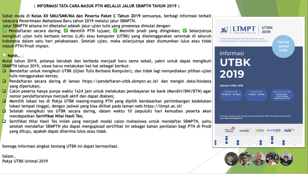 Perubahan Mekanisme SBMPTN-2018 menuju UTBK dan SBMPTN-2019