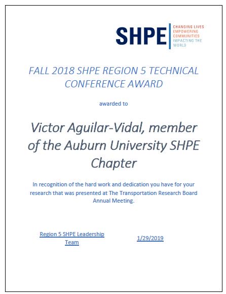 smaug111's tweet photo. I want to thank the Society of Hispanic Professional Engineers for choosing me as the recipient for the Fall 2018 SHPE Region 5 Technical Conference Award🤓😃😁👌👷‍♂️👨‍💼👨‍💻 @SHPE @SHPE_Region5 @shpe_au @AuburnBridges @AUCivilEngineer #TRB2019 @AuburnEngineers https://t.co/gDPW6heza1