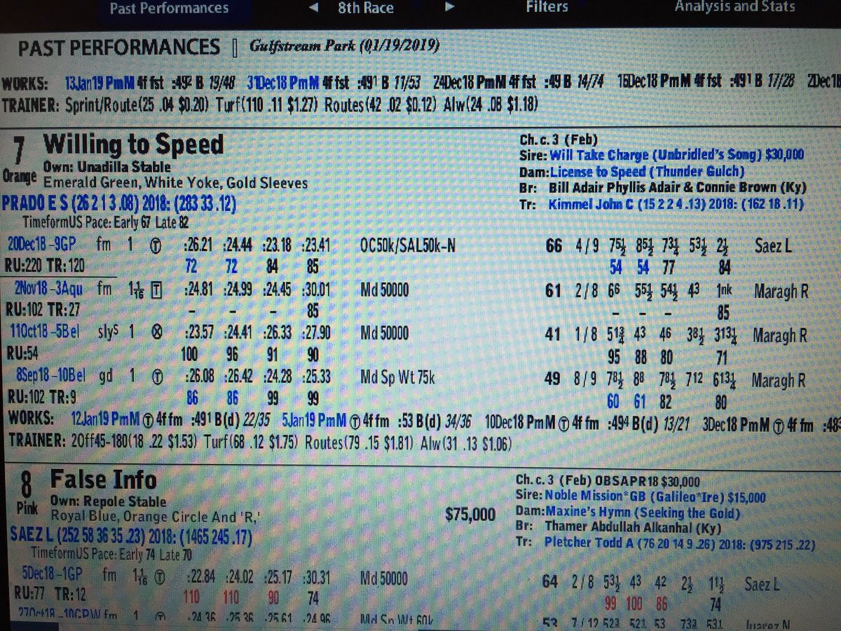 ChrisG1211's tweet photo. @TimeformUS @HorseToWatch @TimeformUSfigs Went through some old PPs and noticed the final fig is there, but the   in-race figs are what’s missing. As someone who puts a lot of stock in the blue-coded, red-coded aspect of your figs, the absence of the in-race figs is what I’m referring to https://t.co/kOO3bq1WYT