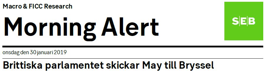 God morgon! Morning Alert från SEB med fokus på gårdagens händelser i det brittiska parlamentet och några tankar inför kvällens Fedbesked och KI-barometern. 
webapp.sebgroup.com/mbs/research.n…