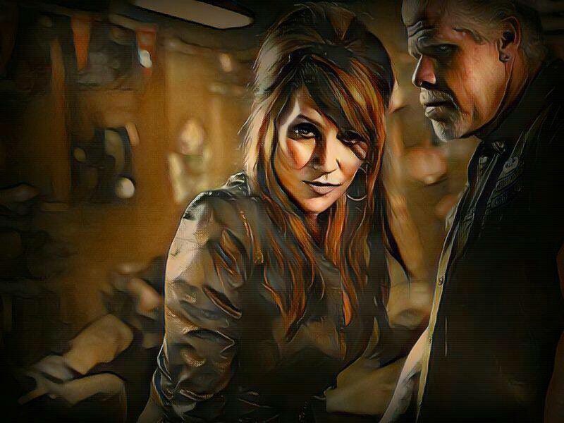 ⁦<a href="/KateySagal/">Katey Sagal</a>⁩ not sure who made this but I love it, one of my favourites from SOA art that I have❤️Hope you like it too x