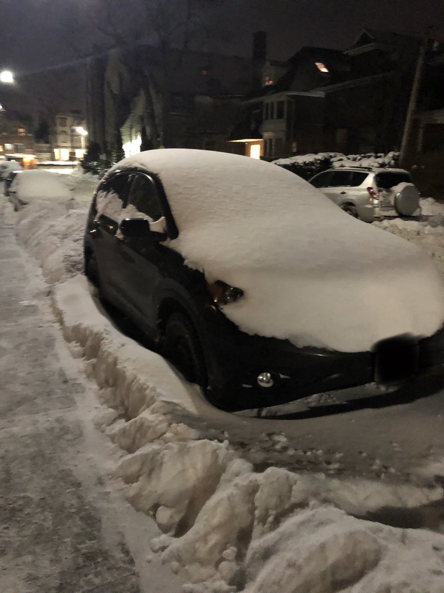 katie_m_thomas's tweet photo. Not entirely sure how I’m going to get my car out of this. But that’s tomorrow Katie’s problem. https://t.co/nYO4lAMSRC