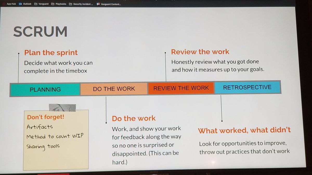 nathanc's tweet image. Your basic framework for #AgileMarketing Plan, work, review &amp;amp; retrosoective-the key is to build what works for your team

@thisKat
#cspdx #agileportland
